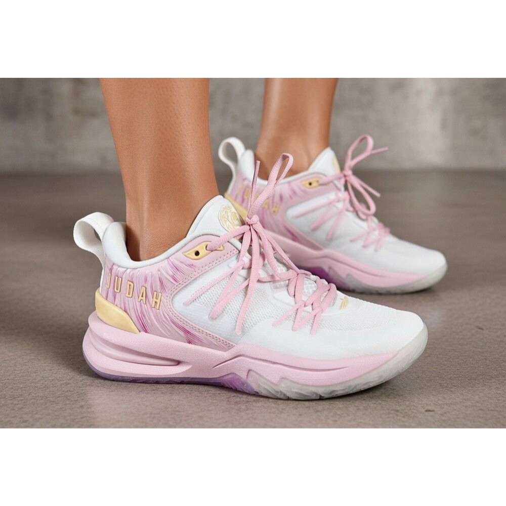 Judah 1 Low "New Creation" Basketball Shoes Pink Christian Men 4.5 Women 6
